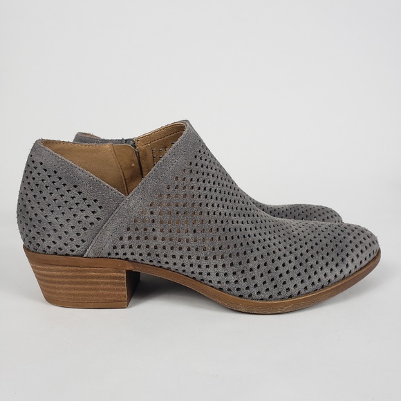 grey perforated booties